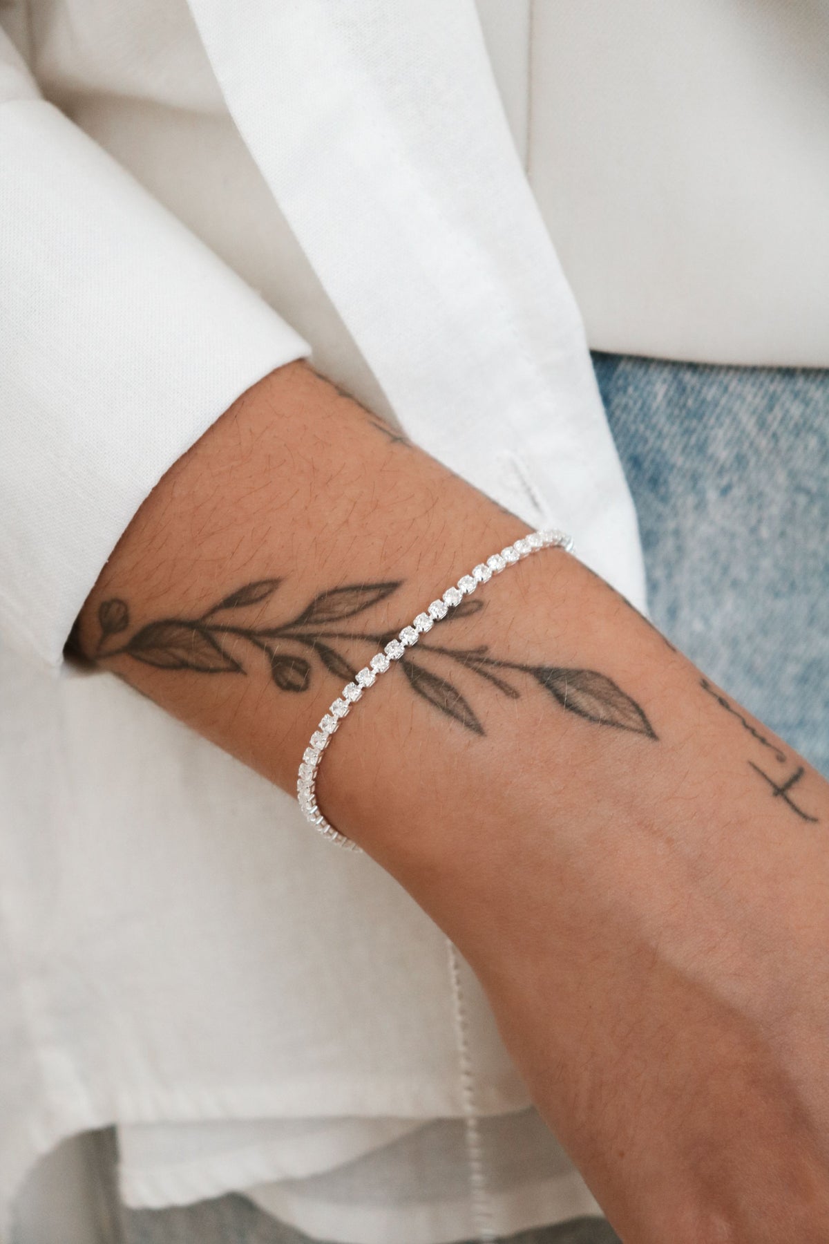 Pulseira Riviera Cristal banhada a prata - Use Luxy