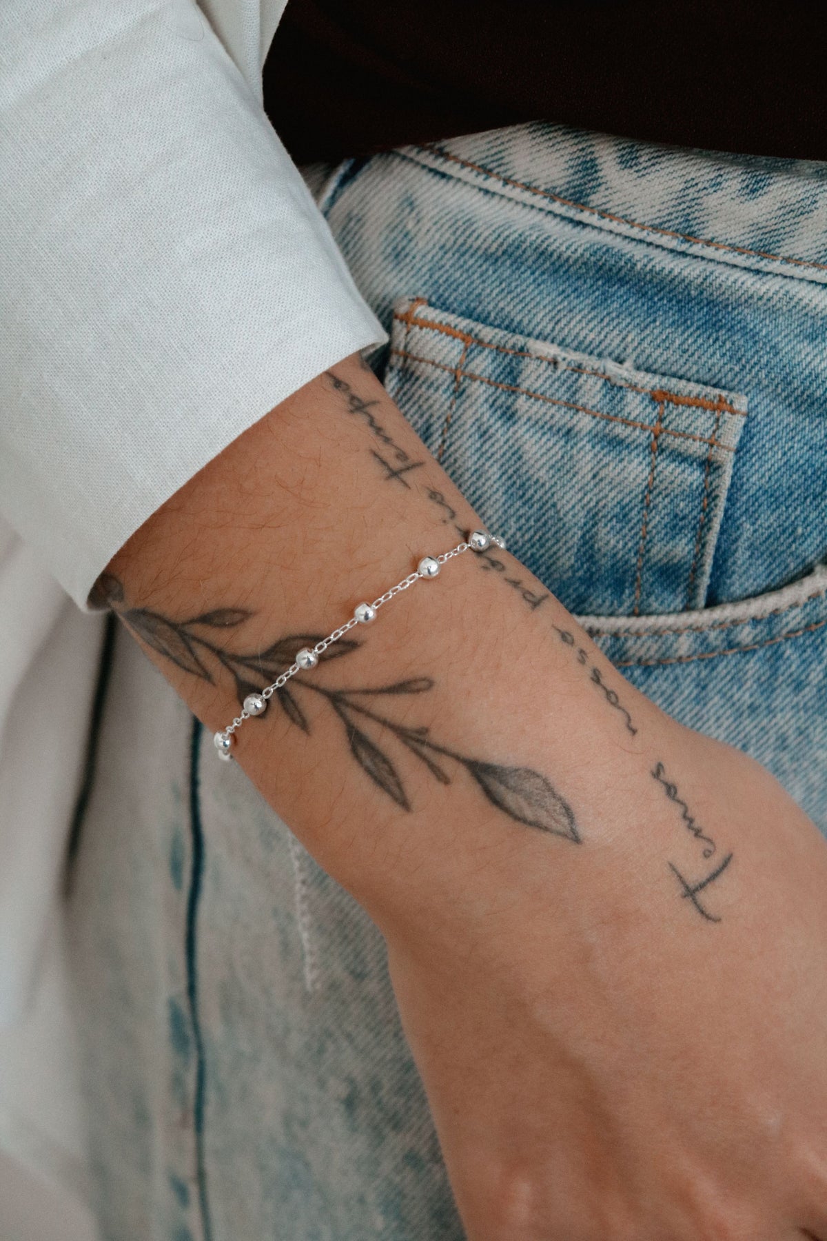 Pulseira de Bolinha banhada a prata - Use Luxy
